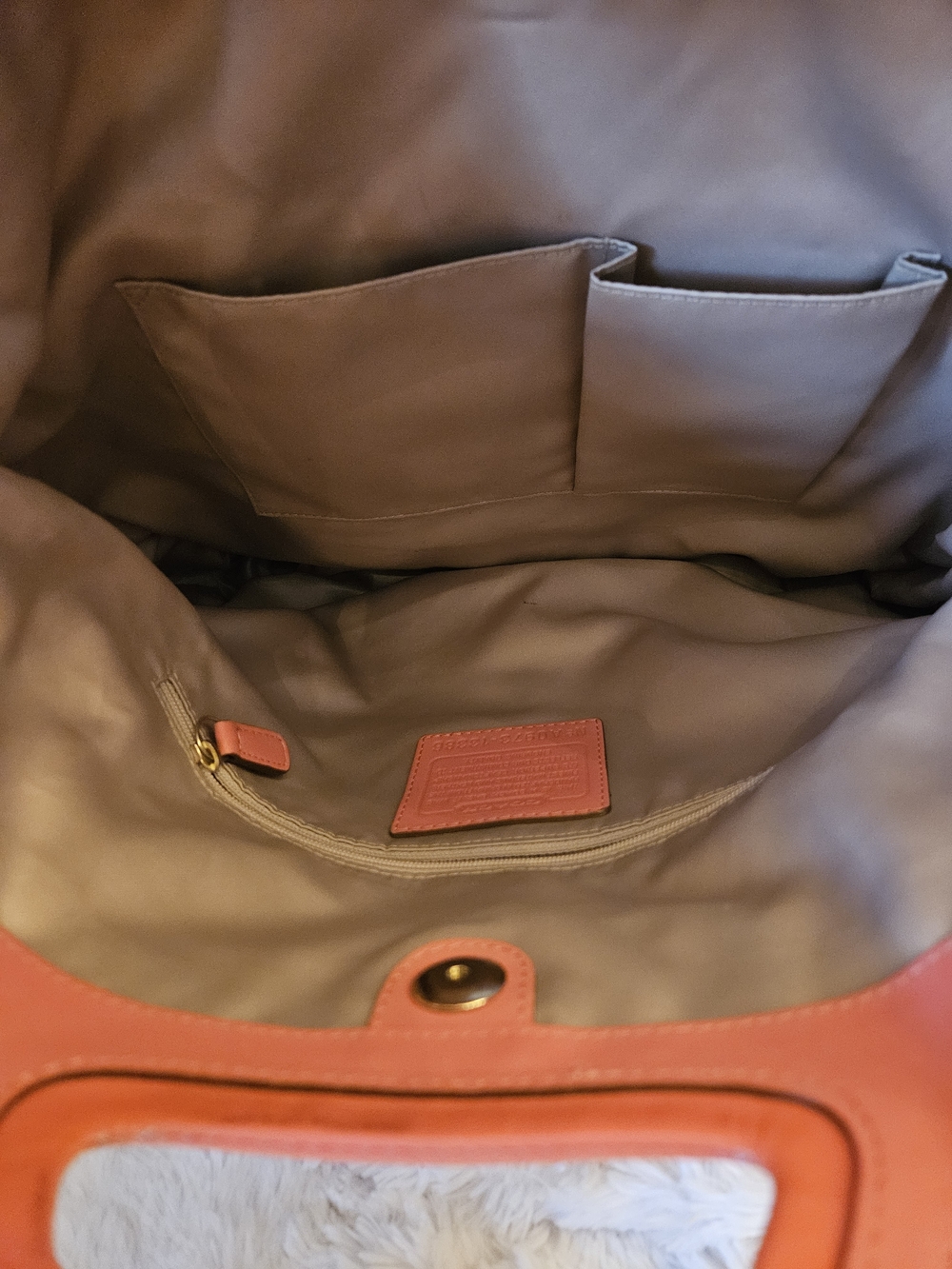 Y2K✨️Coach Bonnie Foldover Canvas Tote w/ Coral Trim - Picture 14 of 16